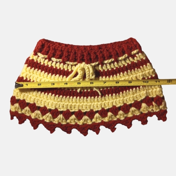 Crochet Cheerleader Skirt Handmade Toddler - Picture 3 of 5